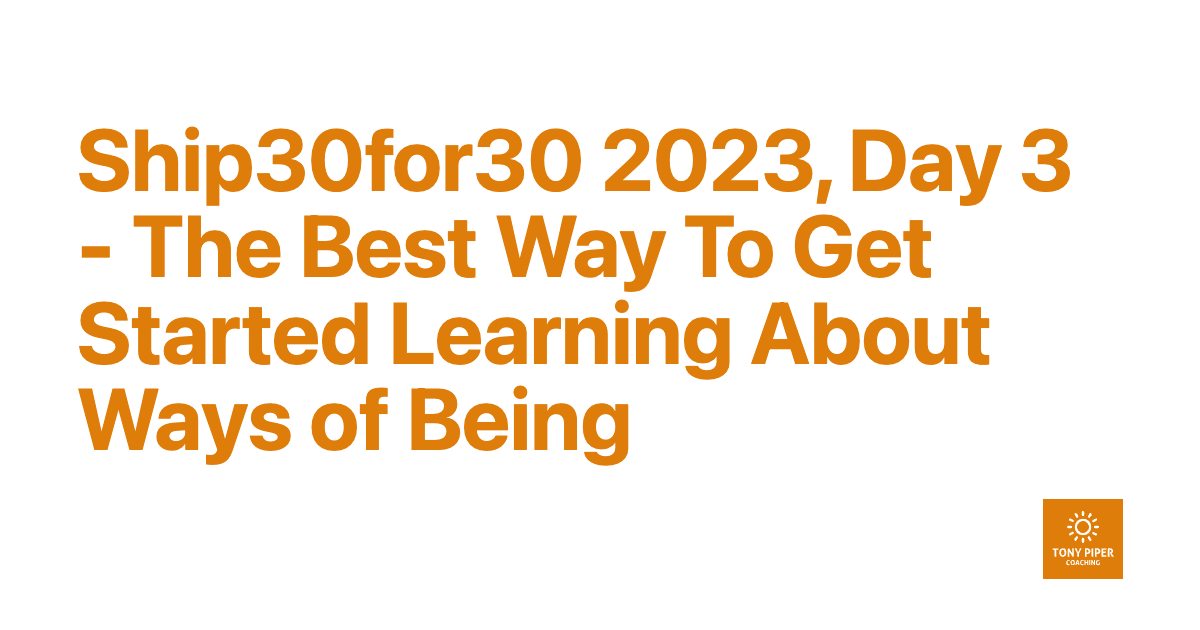 Learning Ways of Being · Tony Piper