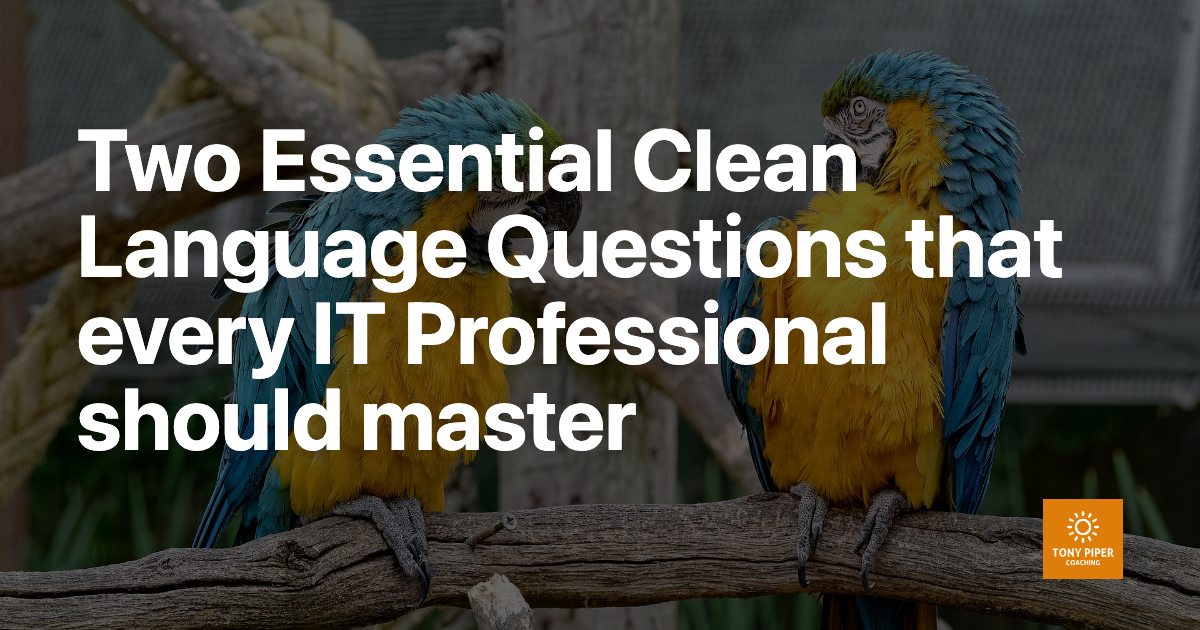 Clean Language for IT Pros · Tony Piper